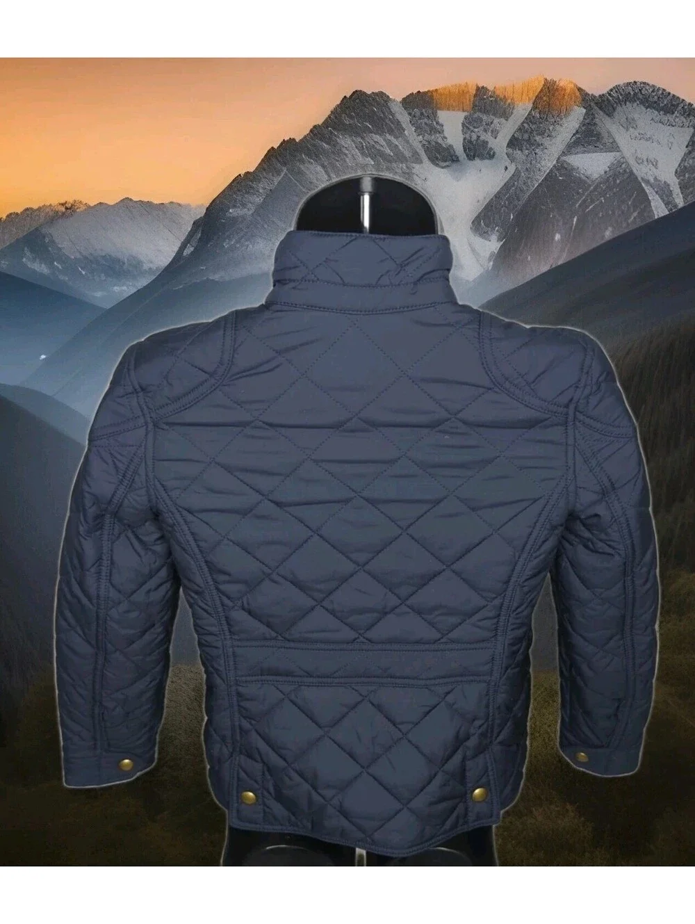 POLO RALPH LAUREN Quilted Jacket Girls Kid Medium 8-10 Navy Equestrian Barn Coat
